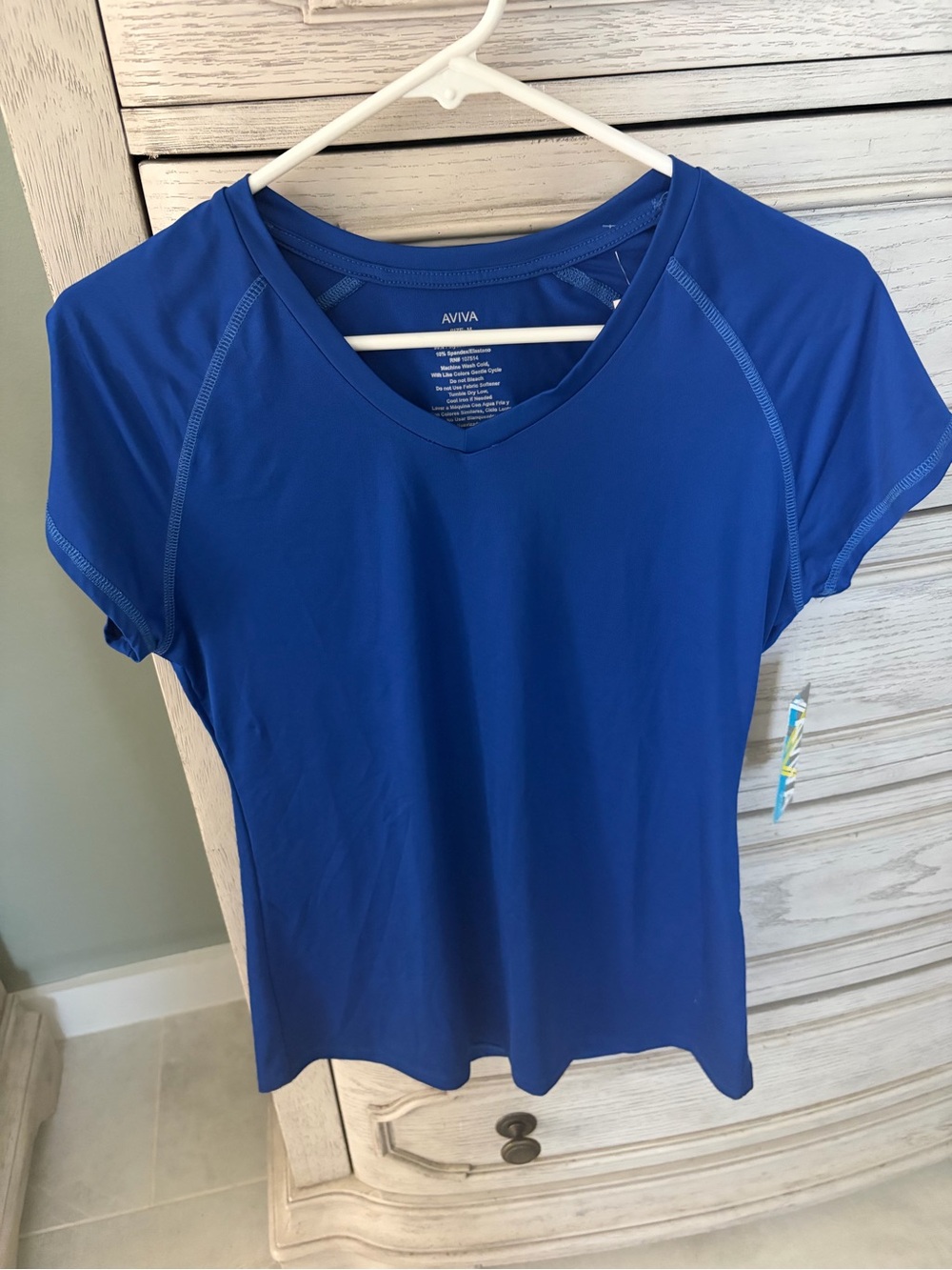 Aviva Women's V-Neck Short Sleeve Tee in Royal Blue